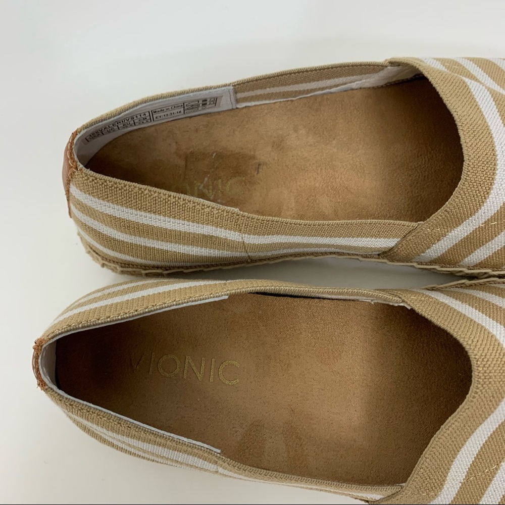 Vionic Valeri Striped Espadrille Flats Tan & White - Picture 9 of 15